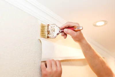 Pose de papier peint à Menglon — revêtements muraux et toiles de verre